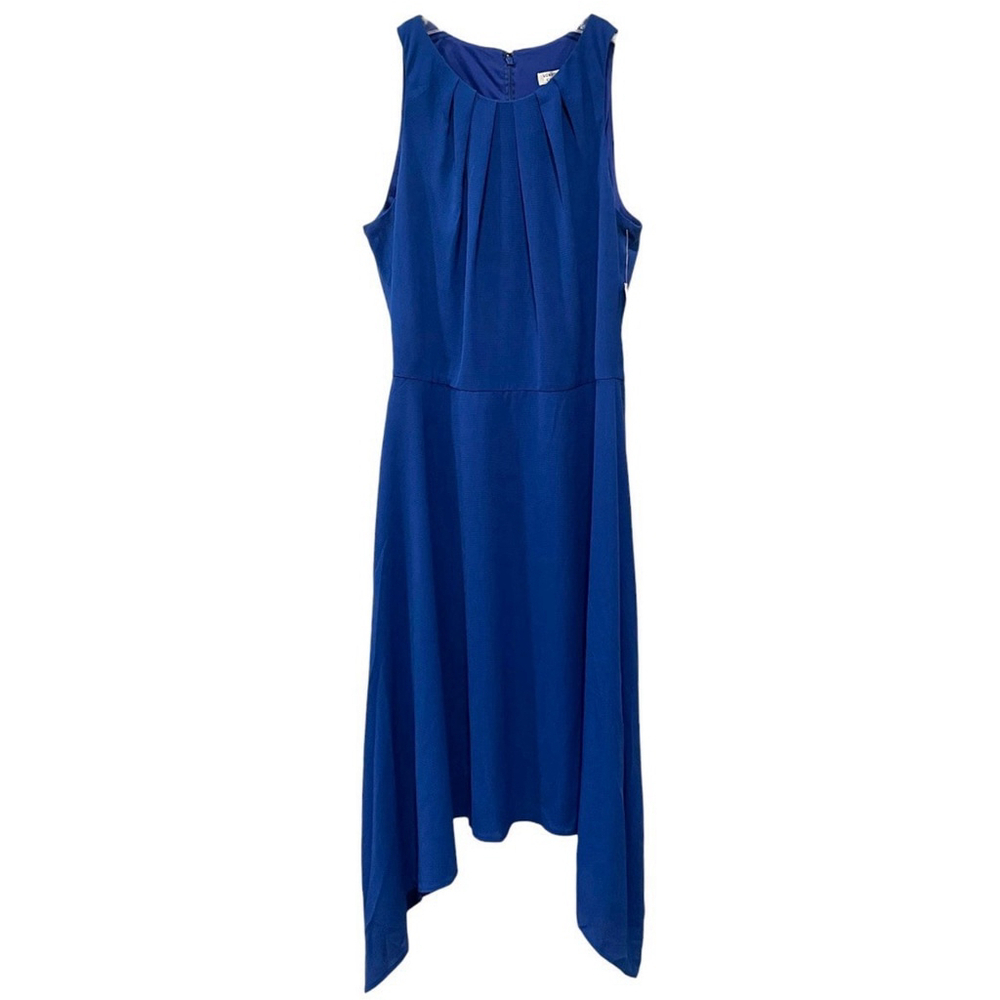 London Times Womens Size 6 Dress Sleeveless Pleated Detail Asymmetrical Hem NWT